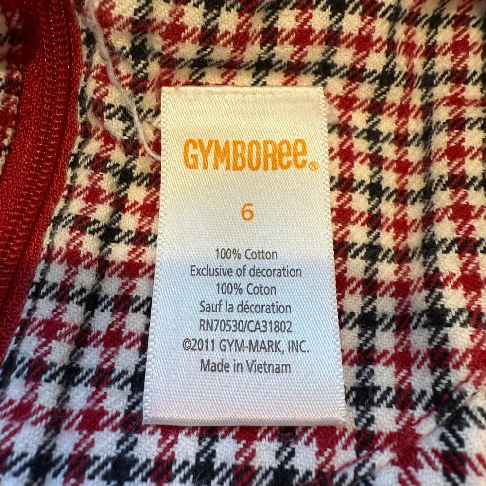 Gymboree‎ Girl's Size 6 Dress Houndstooth Red Ruffle Sleeveless Party